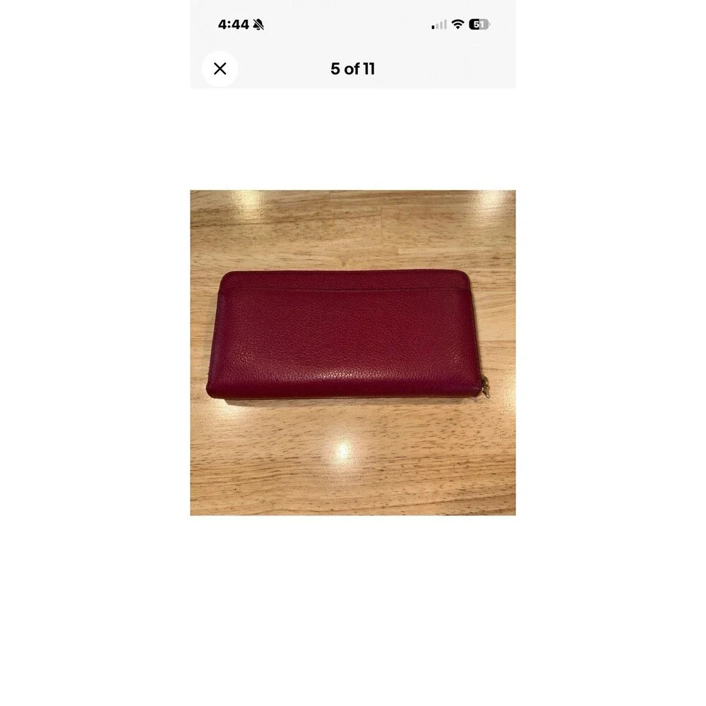 Kate Spade Lena Large Continental Wallet Pebble Leather Cherrywood